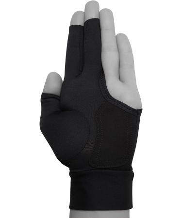 Longoni Black Fire 2.0 Billiard Pool CUE Glove - Black Large - Left Hand for Right-Handed Players - Buy Online on GoSupps.com