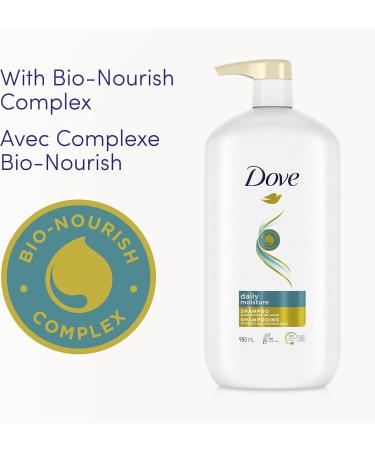 Dove Daily Moisture Shampoo hydrates and nourishes dry hair for up to 5x smoother hair 950 ml 950 ml (Pack of 1) Daily Moisture - Buy Online on GoSupps.com