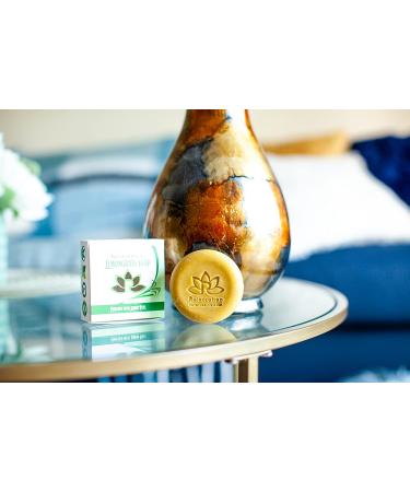 Relaxcation Lemongrass Soap Bar with Leaves and Lemon Peel - Natural Citronella Cold Process Soap for Refreshing & Energizing Skin - Helps Reduce Oily Skin - Buy Online on GoSupps.com