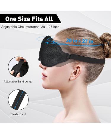 Hautton 3D Contoured Sleep Eye Mask for Men and Women - Adjustable Strap, Light Blocking, Memory Foam - Black - Buy Online on GoSupps.com