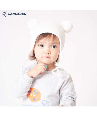 Warm and Cozy Toddler Winter Hat for Boys and Girls 6-12 Months - White - Buy Online on GoSupps.com