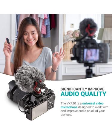 Movo VXR10 Universal Video Microphone with Lightning Dongle Adapter - Shock Mount, Deadcat Windscreen, Case - iPhone 14, 13, 12, 11, XS, XR, X, Pro Max & More - Buy Online on GoSupps.com