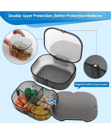 Daily Pill Organizer - Portable 4-Compartment Moisture-Proof Box for Vitamins & Medications | Cute & Functional Storage Solution - Buy Online on GoSupps.com