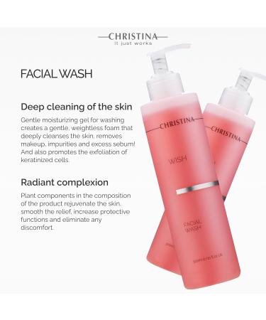 CHRISTINA Wish Gentle Glycolic Acid Face Wash - Soothe Cleanse & Hydrate with Herbal & Lactic Acid - 200ml for Radiant Skin - Buy Online on GoSupps.com