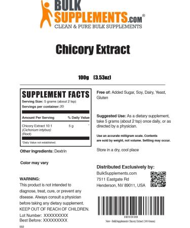 Chicory Root Fiber Powder - 100g - Gut Health & Prebiotic Fiber Supplement - Buy Online on GoSupps.com