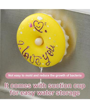 2/3/4PcsDish Sponge with Suction Cup Quick Drainage Cleaning Sponge Donut Sponge with Suction Cup Non-Scratch Quick Drainage Sponge C - Buy Online on GoSupps.com