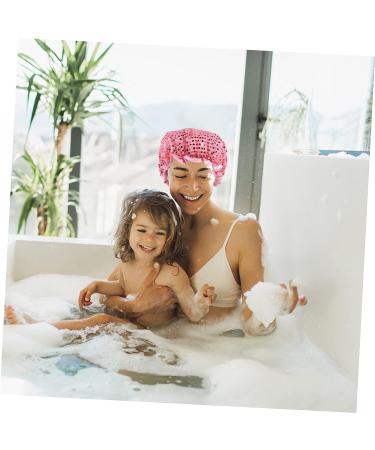 Beavorty Extra Large Pink Shower Cap for Women - Reusable Night Cap for Hair Protection and Showering - 24x24cm - Buy Online on GoSupps.com
