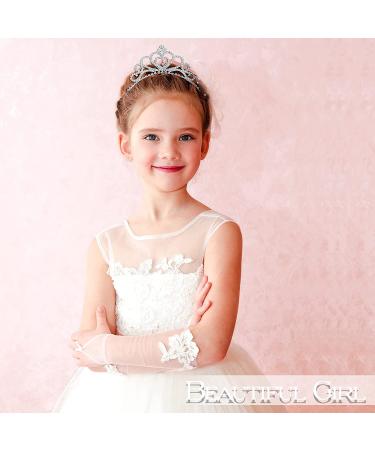 Girls Crown Tiara Set - Christmas Silver Rhinestone Princess Crystal Tiara Headband - Buy Online on GoSupps.com