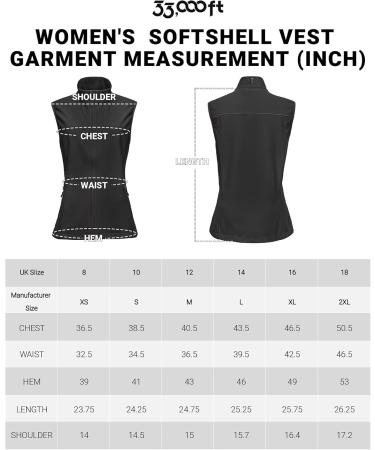 33 000ft Women s Outdoor Lightweight Softshell Vest - Windproof Sleeveless Jacket for Running Golf & Hiking - Black - Buy Online on GoSupps.com