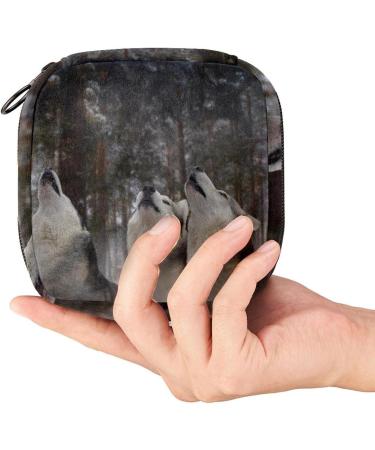 Howl at the Moon Menstruation Pad Bag with Zipper | Women's Tampon & Napkin Collection Bags | Stylish & Functional for Women & Girls - Buy Online on GoSupps.com