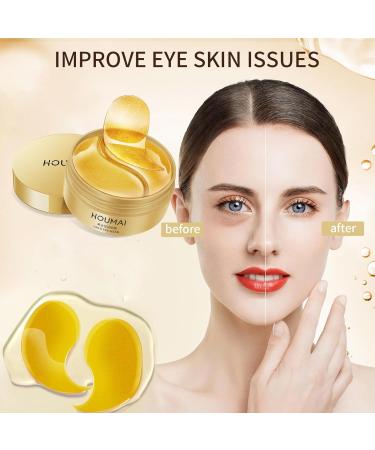 SULIVES Gold Under Eye Gel Patches Anti-Aging Eye Masks for Puffiness Dark Circles Hydration Firming & Brightening (30 Pairs) - Buy Online on GoSupps.com