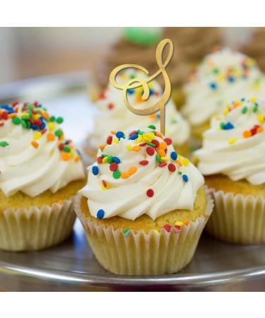 Initial S Cupcake Toppers Single Letter Monogram Name For Wedding Bridal Shower Cake Decorations Romance Wreath Floral Customize Your Own Cupcake Toppers Engagement Gifts 6PCS Style-3 - Buy Online on GoSupps.com