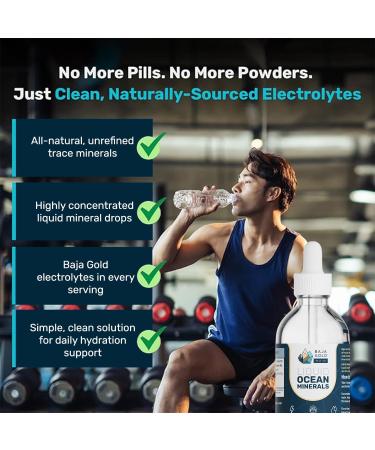 Baja Gold Liquid Ocean Trace Mineral Drops - Ionic Electrolyte Drops for Drinking Water & Food Flavor Enhancement - Mineral-Rich Saline Solution & Oral Cleanse - 4 fl oz, 30-Day Supply 4 Fl Oz (Pack of 1) - Buy Online on GoSupps.com