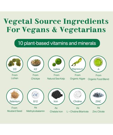 NEVISS Vegan Multivitamin for Women & Men w/Methyl B12 D3 K2 Plant Based Omega 3 (DHA+EPA) Iron Choline Zinc Whole Food Daily Vitamins Gummies for Vegans & Vegetarians Sugar Free 60Cts 60 Count (Pack of 1) - Buy Online on GoSupps.com