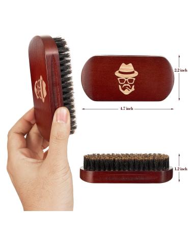 100% Boar Bristle Beard Brush with Black Walnut Wood Comb - Facial Hair Grooming Mustache and Shaving Tool - Buy Online on GoSupps.com