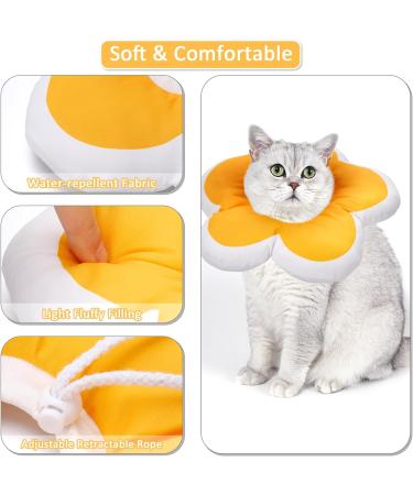 XINRUI 2 Pack Soft Cat Cone Collar Adjustable Soft Cone for Cats Recovery After Surgery Cute Protective Cat Recovery Collar for Kitten Puppies (Purple & Yellow) - Buy Online on GoSupps.com