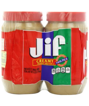 Jif Creamy Peanut Butter, 48 Ounce, 2 count by Jif