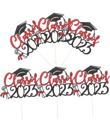 SEWACC 12 Pcs 2023 Graduation Arrangements Graduation Party Decorations Graduation Cake Toppers Congrats Grad 2023 Graduation Dessert Grad Cake Decorations Cupcake Ornaments Flash Plug-in Redx2pcs 16.8X13CMx2pcs - Buy Online on GoSupps.com