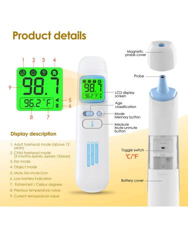 WISHDREAM Non-Contact Forehead & Ear Thermometer for Adults & Babies â€“ Infrared, Fever Alarm, Quick Read - Buy Online on GoSupps.com