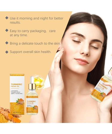 Turmeric Oil Facial Serum Natural Turmeric Skin Brightening Oil Reduces Pigmentation Moisturizes and Illuminates Skin Tone Suitable for All Skin Types 30ML (6 PCS) - Buy Online on GoSupps.com