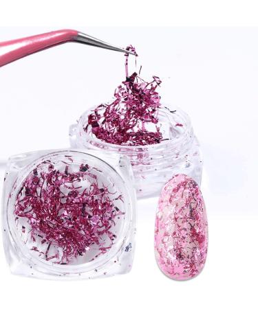 Gzmayuen 16Pcs Holographic Nail Glitter Powder Set - Chunky Sequin Flakes for Stunning Nail Art - Pink Violet Red - Buy Online on GoSupps.com
