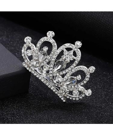 Brinie Mini Blue Crystal Tiara Bridal Hair Comb Clip - Princess Crown for Girls - Birthday Gift (Silver) - Buy Online on GoSupps.com