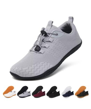 Geweo barefoot shoes men women comfortable light trailla shoes with wide barefoot shoes slipproof running shoes fitness shoes zero-drop solh toe shoes sneaker unisex 37-47eu 44 EU gray