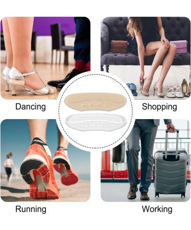 Heel Pads Grips Liner Cushions Inserts - Prevent Heel Slip and Pain, Blister Relief - Improve Shoe Fit - 5mm (Beige+Black+Clear) - Buy Online on GoSupps.com