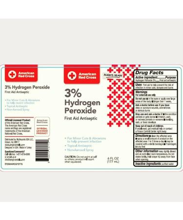 American Red Cross 3% Hydrogen Peroxide Antiseptic Spray - 6oz Non-Aerosol Bottle for Minor Cuts & Scrapes - Travel & Home Essential - Buy Online on GoSupps.com