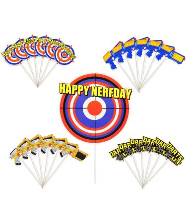 Cake Decorations for Nerf Cake Topper Cupcake Toppers Boys Birthday Gun Party Supplies - Buy Online on GoSupps.com