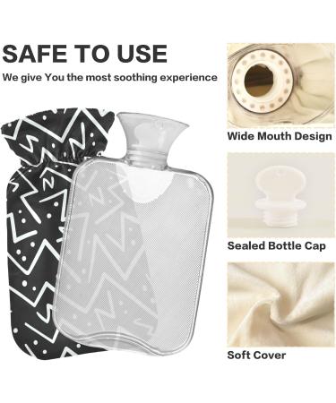Naanle Geometric Stripes Heat Bottle with Cover - 1L Transparent Hot Water Bottle for Bed Hand & Foot Warmer Pain Relief & Cold Therapy - Perfect Winter Comfort - Buy Online on GoSupps.com
