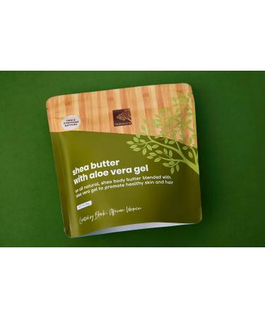Raw Shea Butter with Aloe Vera Gel - Citrus & Mint Scent. Soothing 100% Whipped Natural Ghana Shea Butter for Sensitive Dry & Irritated Skin - Pure Vegan Handmade Eco-friendly Skincare - 350g - Buy Online on GoSupps.com
