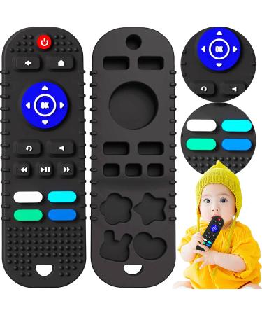 Baby Teething Toys  Soft Silicone Remote Control Teether (Black) for Newborn Infants Toddlers 3 Months +  BPA Free/Freezable/Dishwasher and Refrigerator Safe  AFunCrafter