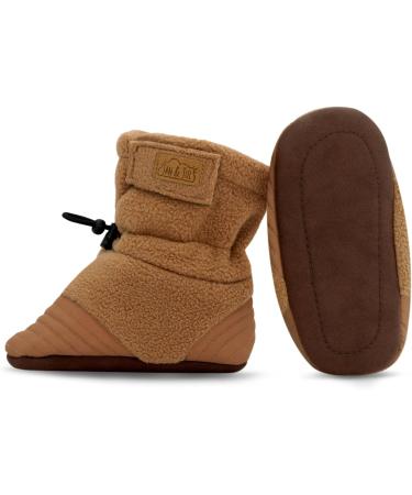 JAN & JUL Stay-On Adjustable Baby Booties for Boys | Brown Bear Small Infant Size - Buy Online on GoSupps.com