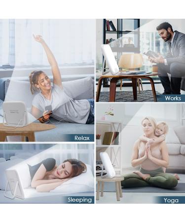 Ultra-Thin 10000 Lux Light Therapy Lamp | UV-Free, Touch Control, Stepless Brightness | 4 Timer Functions | Memory Function | 90 Rotatable Stand | White - Buy Online on GoSupps.com