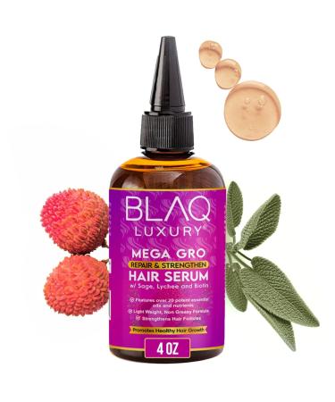 Blaq Luxury Hair Growth Oil - Scalp Treatment With Biotin for Dry Itchy Frizzy and Damaged Hair Split End Repair for Women - 4oz