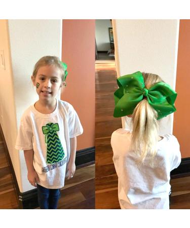 Sparkly Rhinestone 8-Inch Hair Bows Clips - 14 Piece Set for Girls, Toddlers, and Teens - Buy Online on GoSupps.com