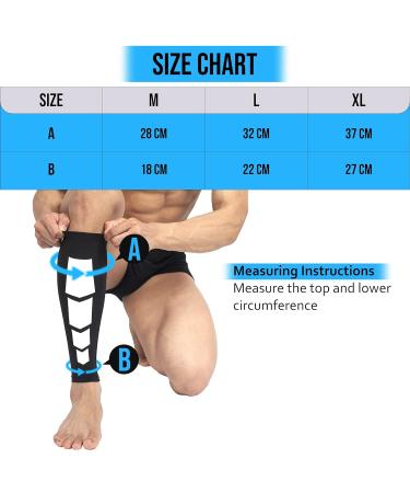 360 RELIEF Compression Calf Sleeves - XL Black | For Fitness, Sports, Shin Splints, Muscle Cramps | Running, Jogging, Hiking | 1 Pair + Mesh Laundry Bag - Buy Online on GoSupps.com