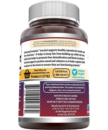Amazing Nutrition Inositol 1000 mg - 120 Tablets | Support Healthy Mood & Wellness - Buy Online on GoSupps.com