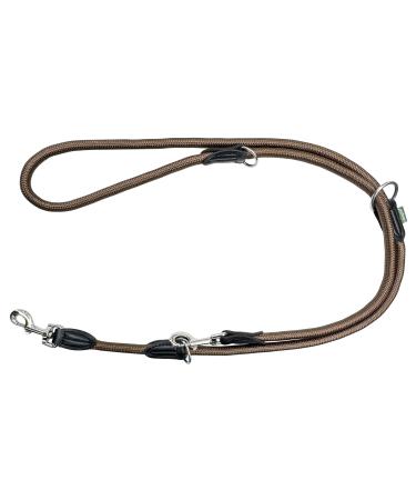 Leitengr n dog leash derby |2m length robust nylon flexibly adjustable for medium -sized to large dogs |Elegant Braun Oak Bark 2 m x 1.1 cm