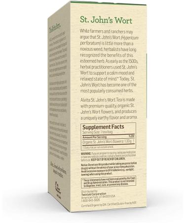 Alvita Organic St. John's Wort Herbal Tea - Premium Quality, 24 Tea Bags - Buy Online on GoSupps.com