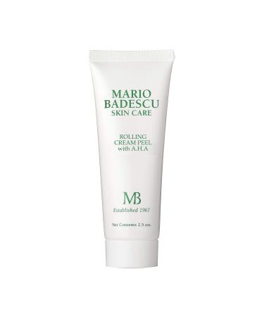 Mario Badescu Rolling Cream Peel for AHA for All Skin Types | Face Treatment with Lactic Acid & Kaolin | Visibly Improves Uneven Skin Texture | 2.5 Fl Oz