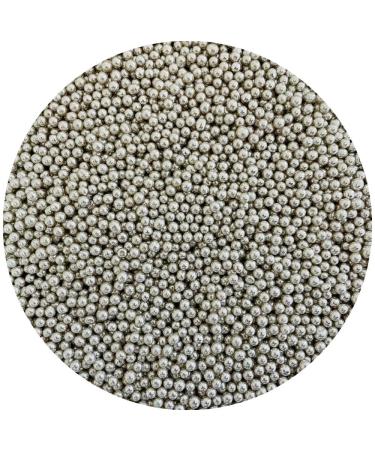 Purple Cupcakes Sprinkles Pearls 4mm - METALLIC SHINY SILVER - Cake and Cupcake Sprinkles for Birthdays Weddings and all occassions 4mm 4mm - Metallic Silver