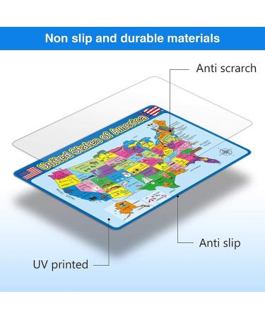 4-Piece Educational Toddler Placemats: Map, Human Body, Solar System - Non-Slip, Washable & Reusable for Preschool, Nursery, Homeschool & Kindergarten - Buy Online on GoSupps.com
