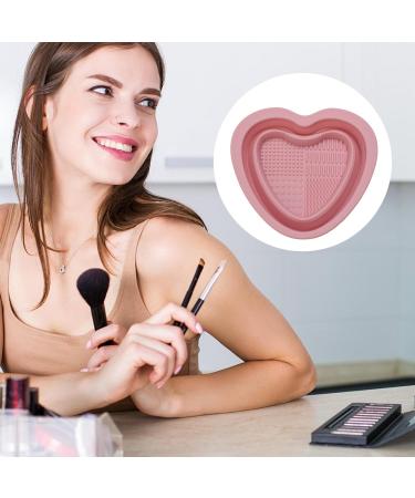 DASHIELL Makeup Brush Cleaner Bowl Heart Shape Silicone Cosmetic Brush Cleaner | Foldable Portable Washing Tool Brush Cleaning Pad for Makeup Lovers pink - Buy Online on GoSupps.com