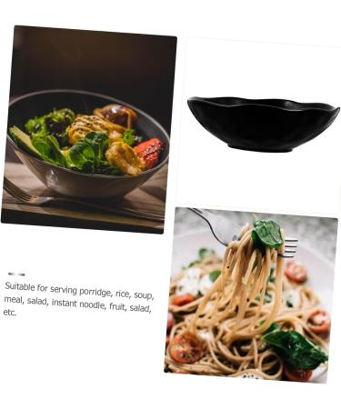 Zerodeko Ceramic Serving Bowls 1pc Practical Noodle Storage Food Resistant Instant Bowl Kitchen Salad Household Gadget Black 20X20CM - Buy Online on GoSupps.com