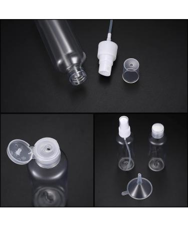 10 Piece Travel Bottles Set - 100ml Flip-Cap & Spray Bottles with Funnels Labels & Pen | Perfect for Cosmetics & Travel - Buy Online on GoSupps.com