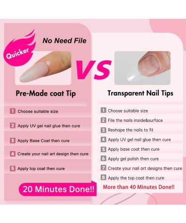 300 PCS White Gel Nail Tips - Medium Almond & Stiletto Pre-Colored Press-On Nails Kit DIY Nail Art in 15 Sizes - Sturdy Gel Tips for Perfect Nails - Buy Online on GoSupps.com