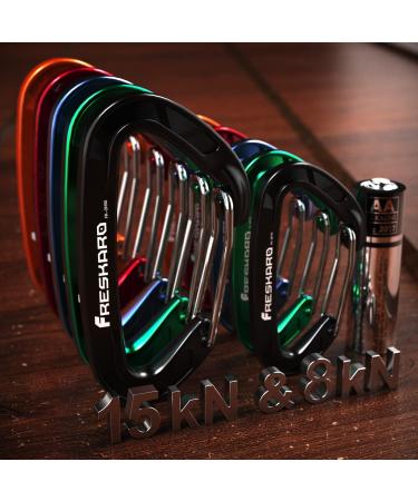 5pcs FresKaro Nano Carabiner Clips - 8kN 1798lbs, Small Sturdy Design, Strong Spring, Choice of 5 Colors - Buy Online on GoSupps.com