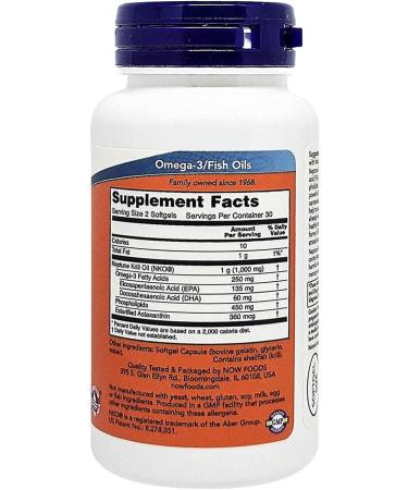 Now Foods Neptune Krill Oil 1000mg - Double Strength 60 Softgels | Premium Omega-3 & Antioxidants - Buy Online on GoSupps.com
